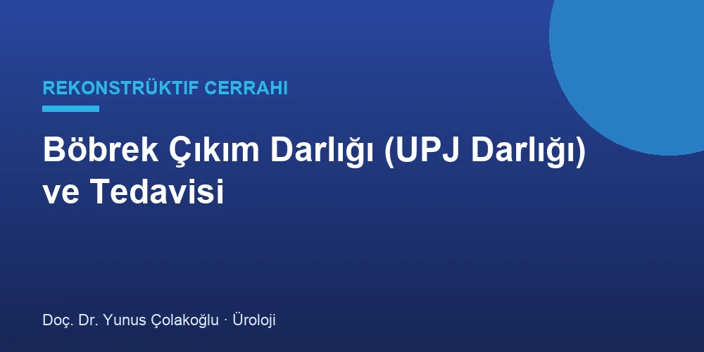 Böbrek Çıkım Darlığı (UPJ Darlığı) ve Tedavisi